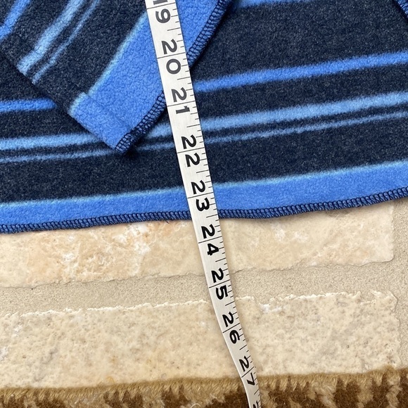Express fleece shirt Top Sweater Women’s Blue stripe beach surf hippie Size L - Picture 3 of 6